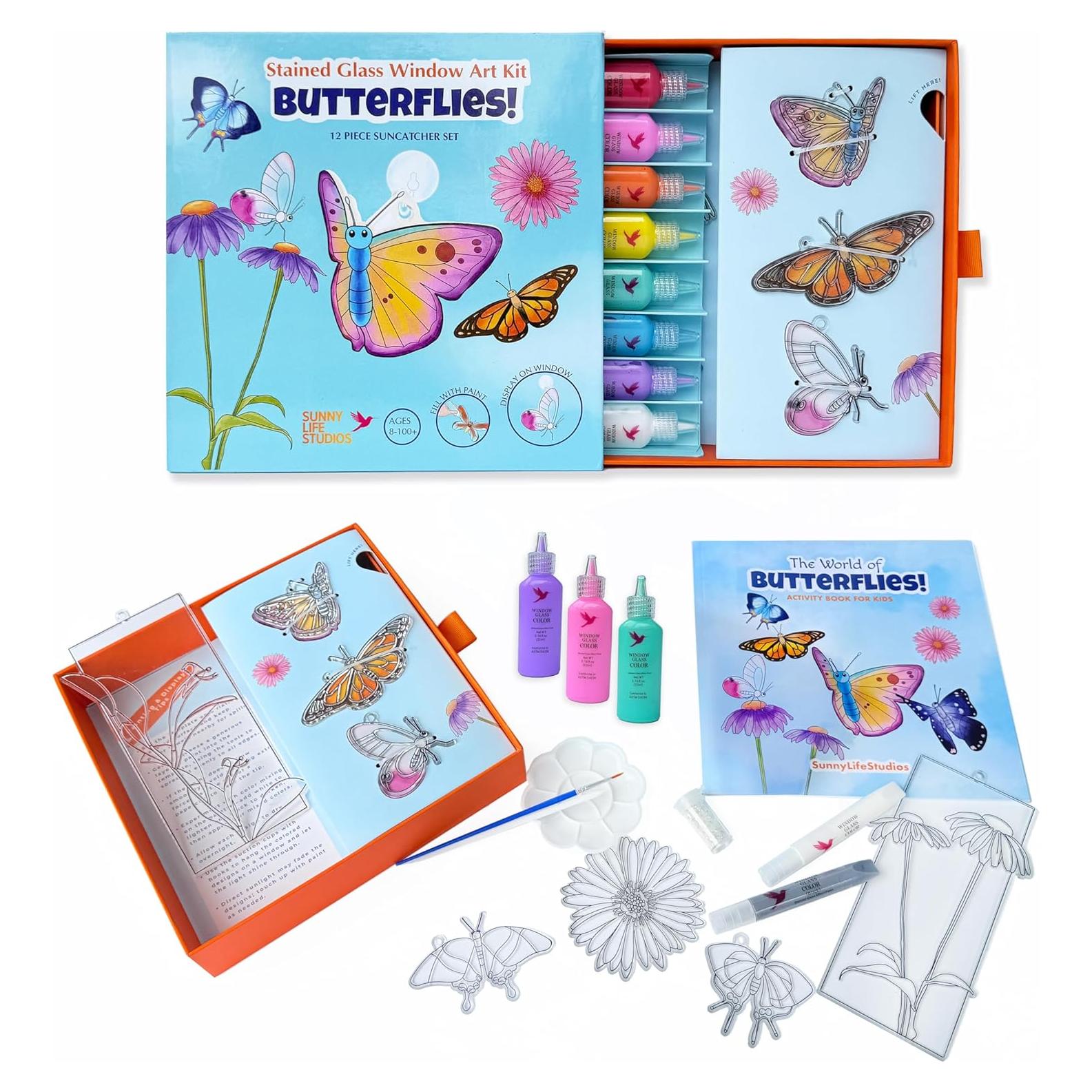 Kit de Arte de Ventana SunnyLifeStudios - Mariposas 12 Piezas