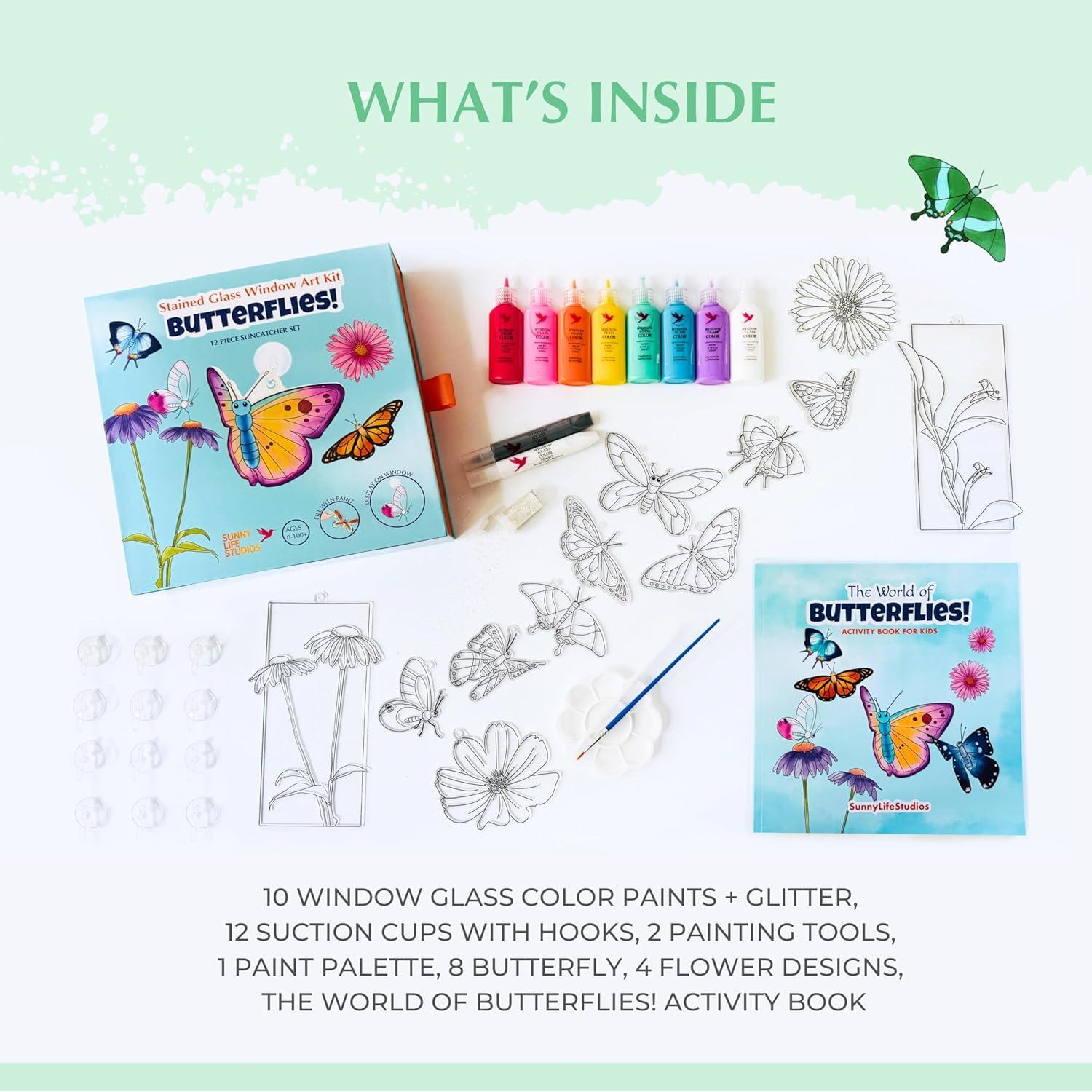 Kit de Arte de Ventana SunnyLifeStudios - Mariposas 12 Piezas