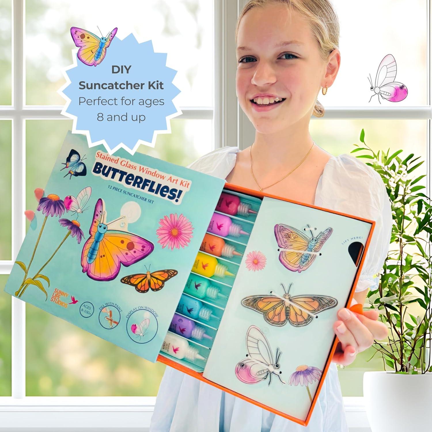 Kit de Arte de Ventana SunnyLifeStudios - Mariposas 12 Piezas