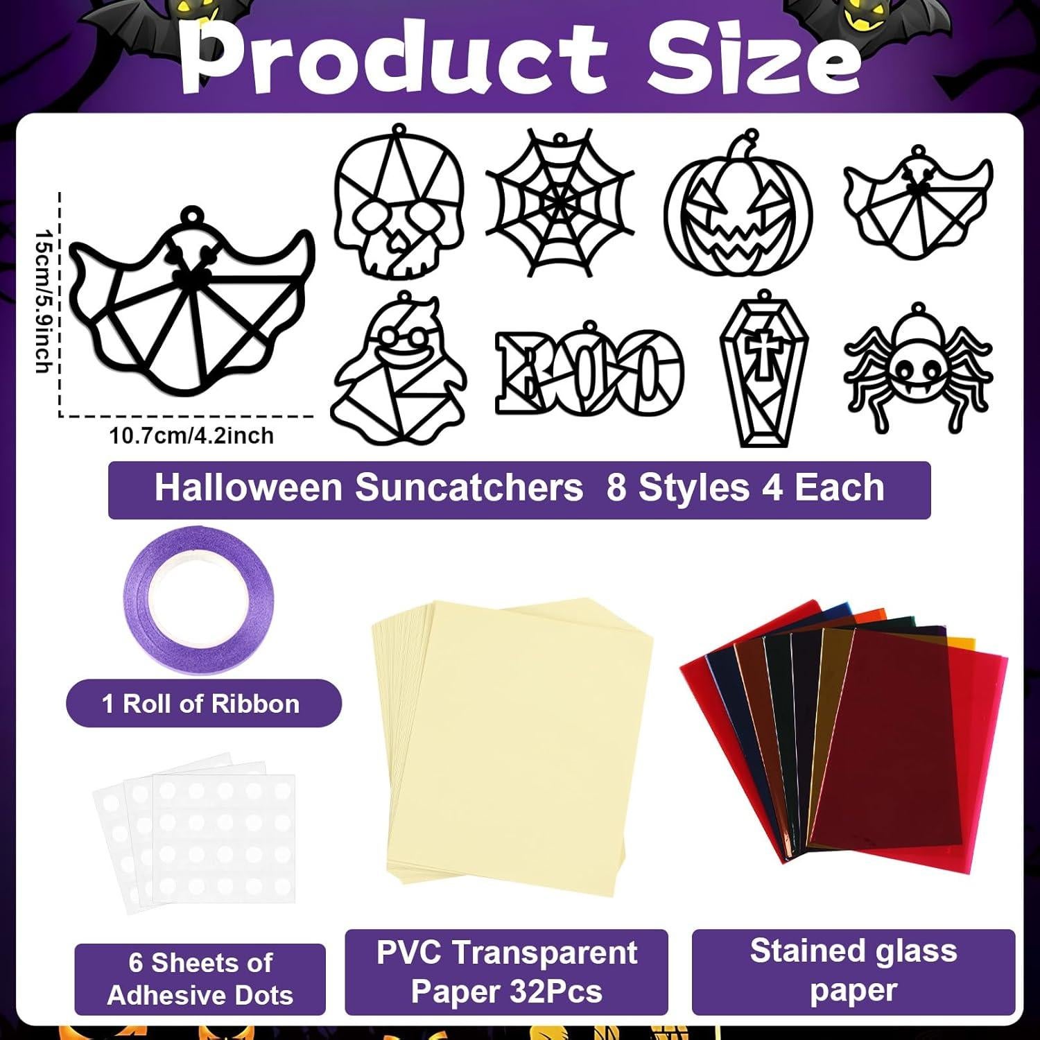 Kit de Manualidades Halloween QOUBAI 32 Piezas Decorativas