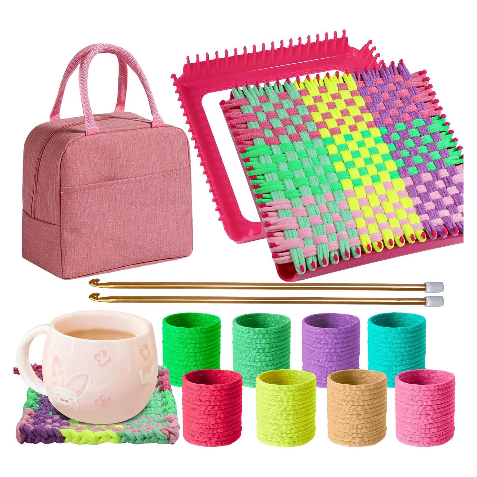 Kit de Telar de Tejer Huoszpk - 2 Marcos de 18 cm, 400 Bucles