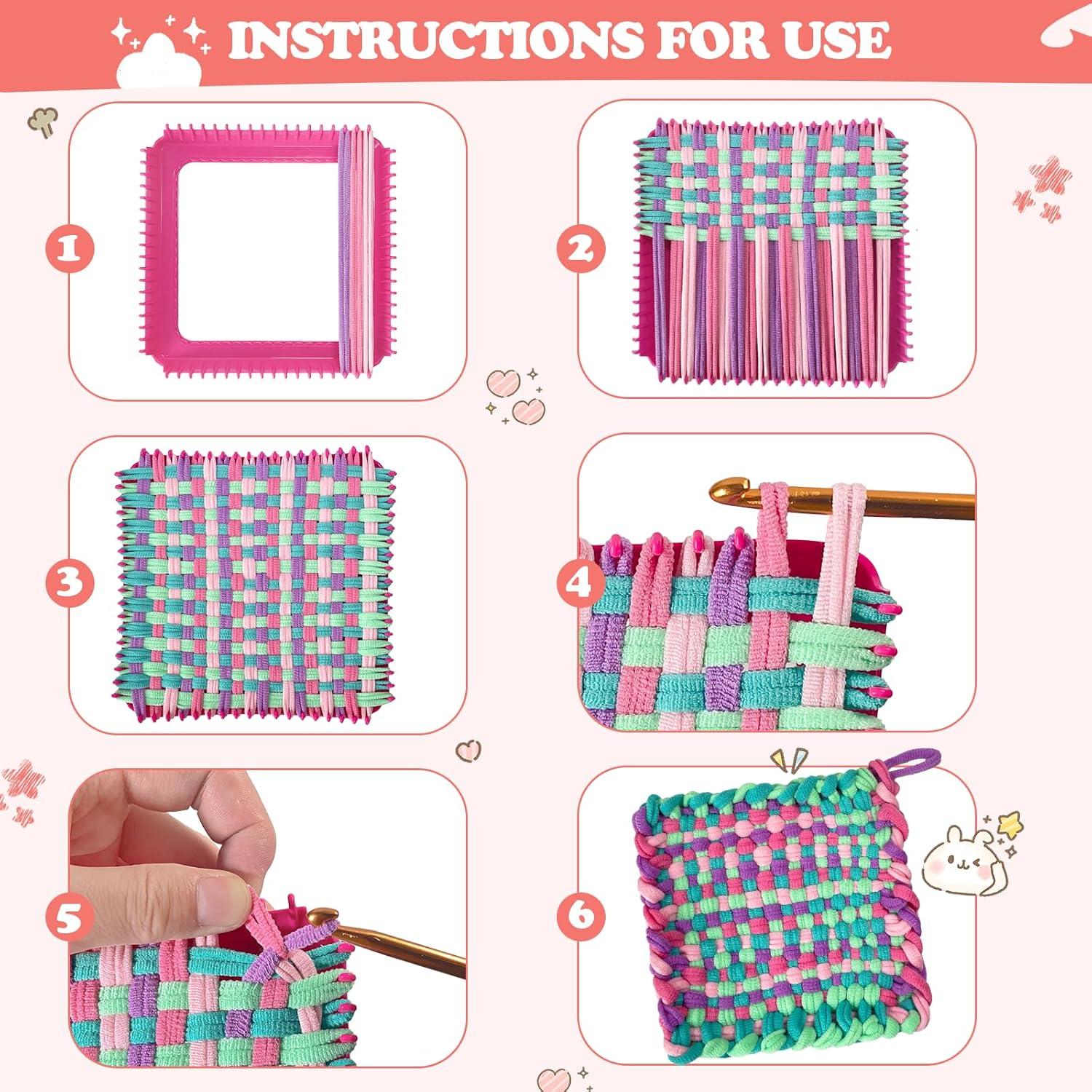 Kit de Telar de Tejer Huoszpk - 2 Marcos de 18 cm, 400 Bucles