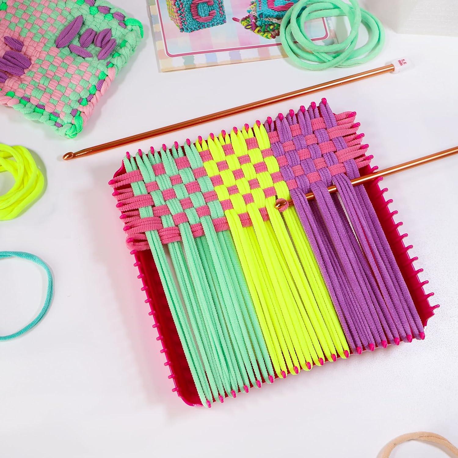 Kit de Telar de Tejer Huoszpk - 2 Marcos de 18 cm, 400 Bucles