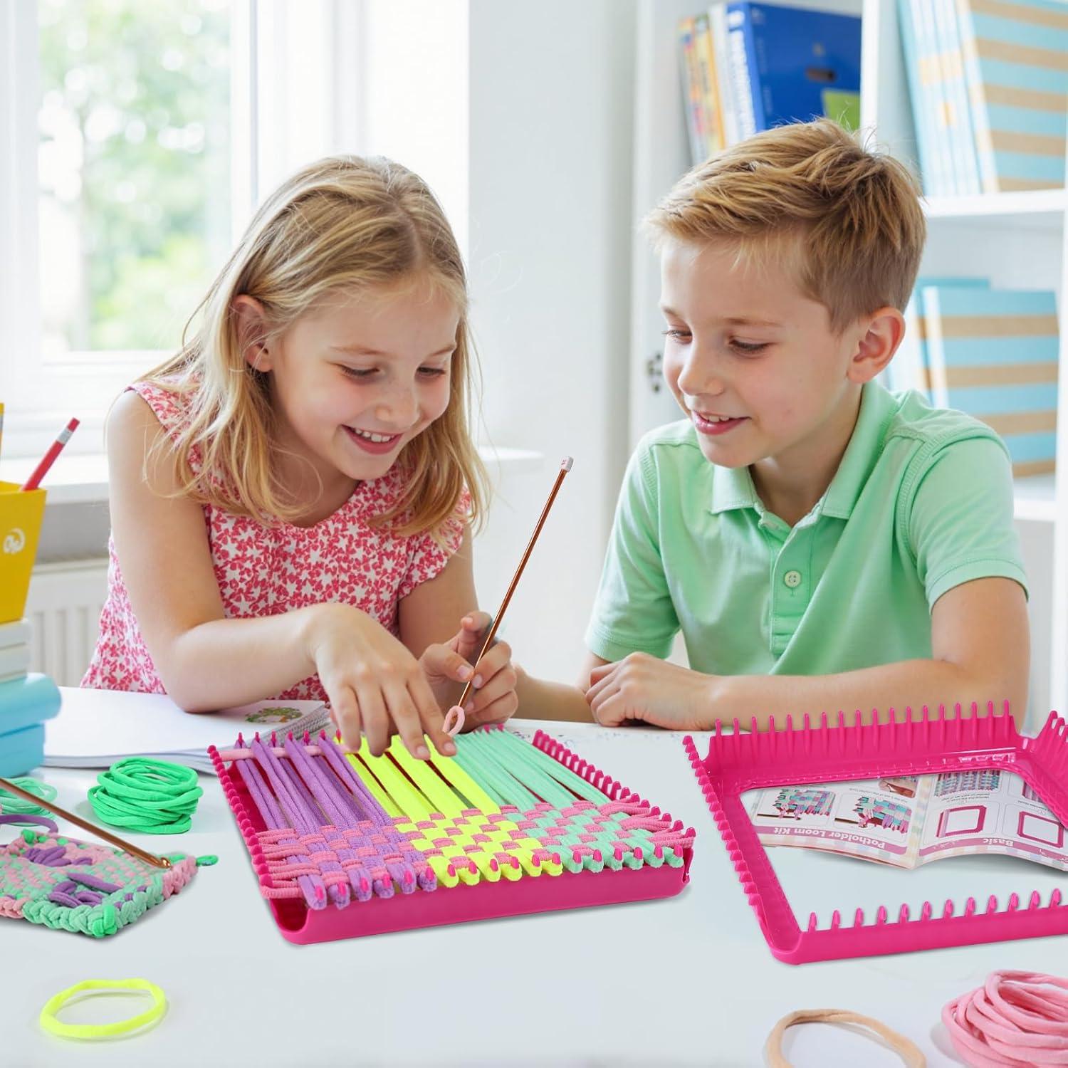 Kit de Telar de Tejer Huoszpk - 2 Marcos de 18 cm, 400 Bucles