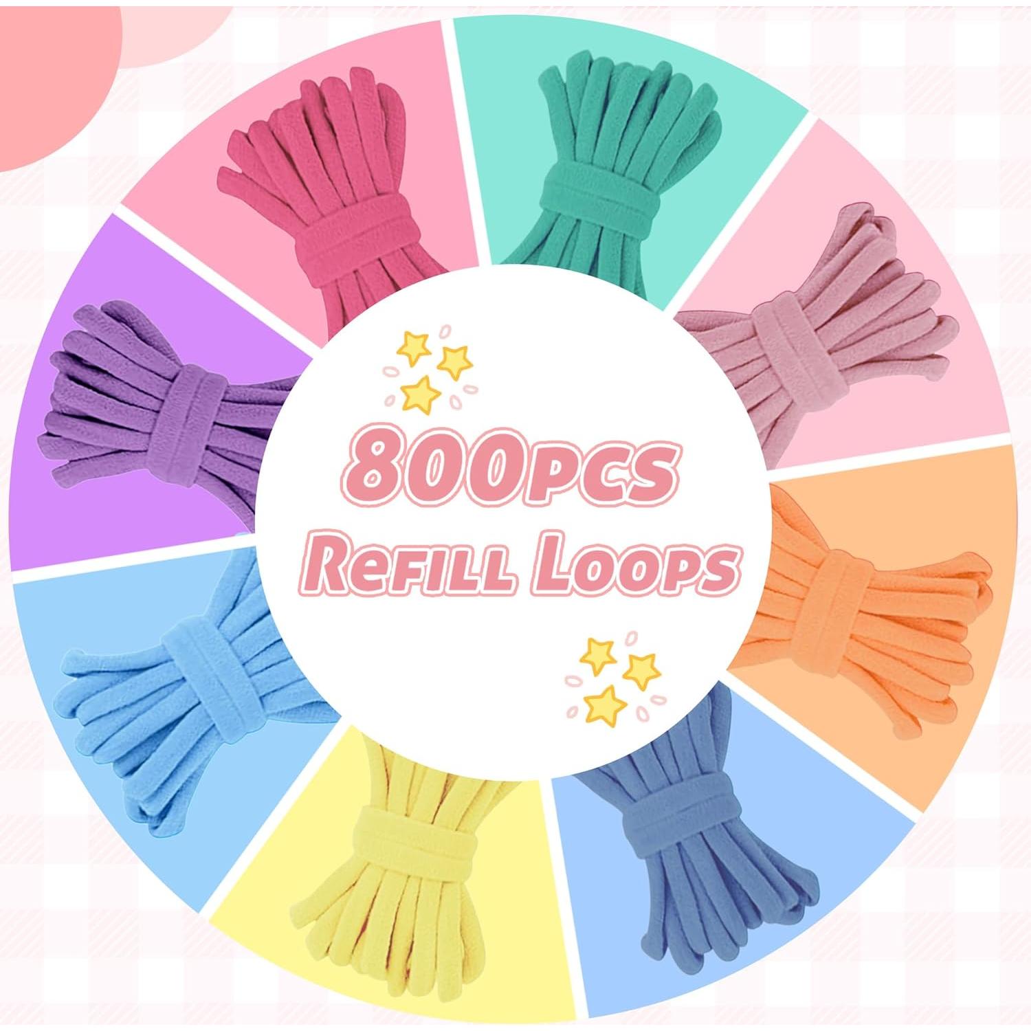 800 Bucles de Pastel Raylinix para Telar 7 Pulgadas - Manualidades