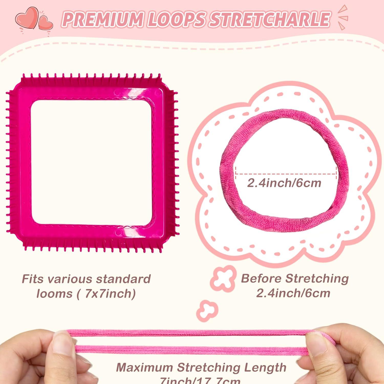 800 Bucles de Pastel Raylinix para Telar 7 Pulgadas - Manualidades