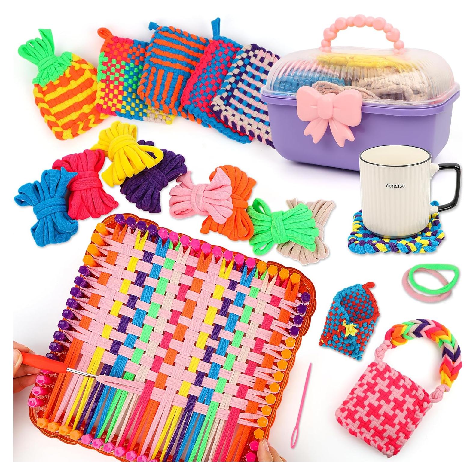 Kit de Telar para Tejer QXHOL con 224 Cuerdas de Nylon