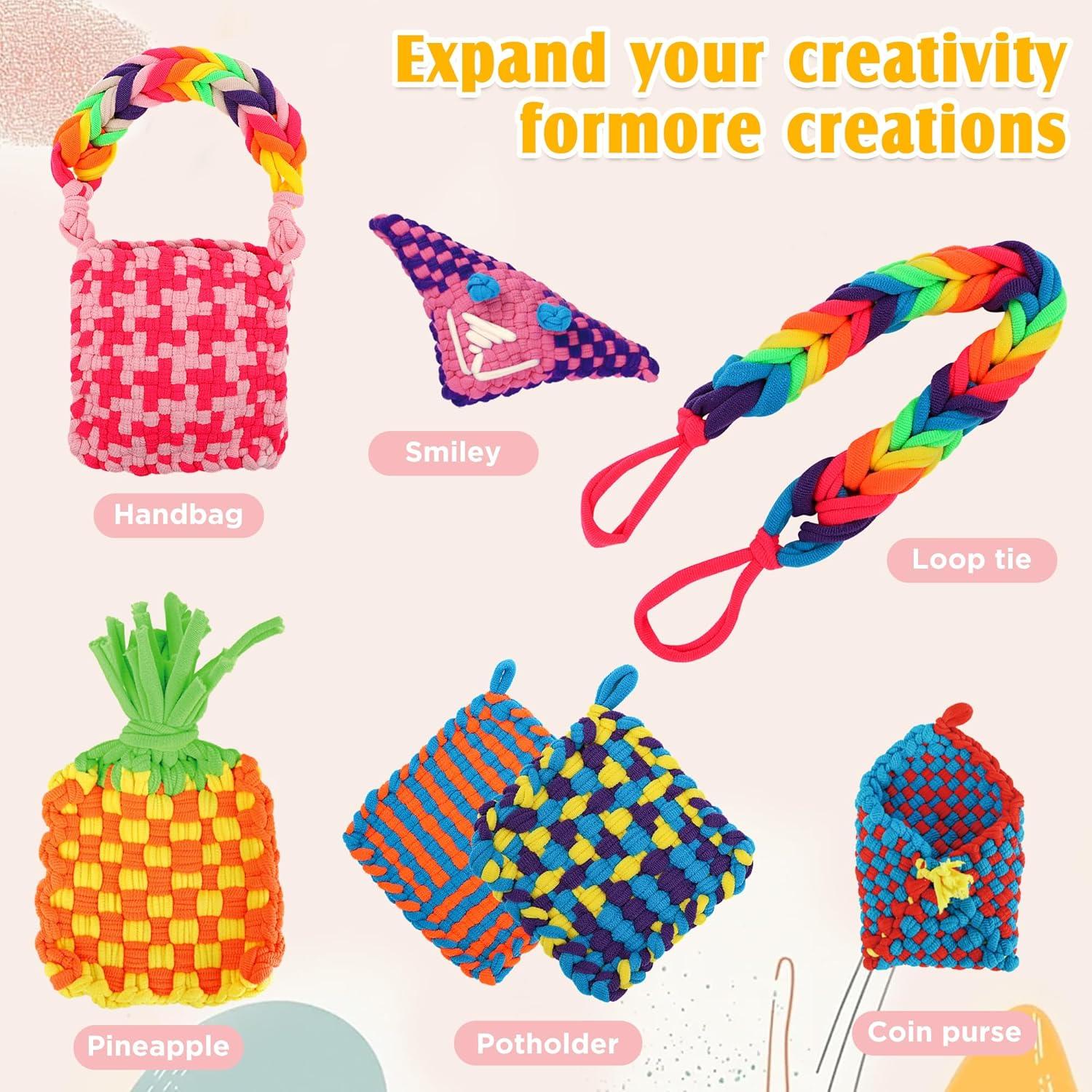 Kit de Telar para Tejer QXHOL con 224 Cuerdas de Nylon