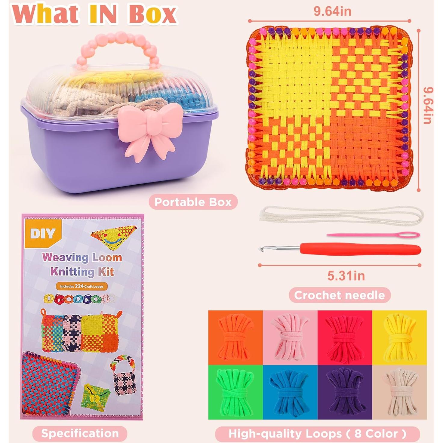 Kit de Telar para Tejer QXHOL con 224 Cuerdas de Nylon