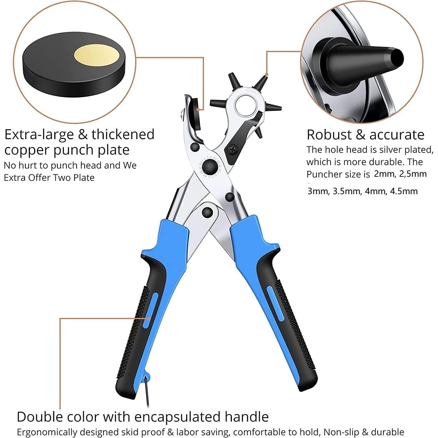 Juego de Perforación de Cuero Kamtop - 240 Remaches y Alicates