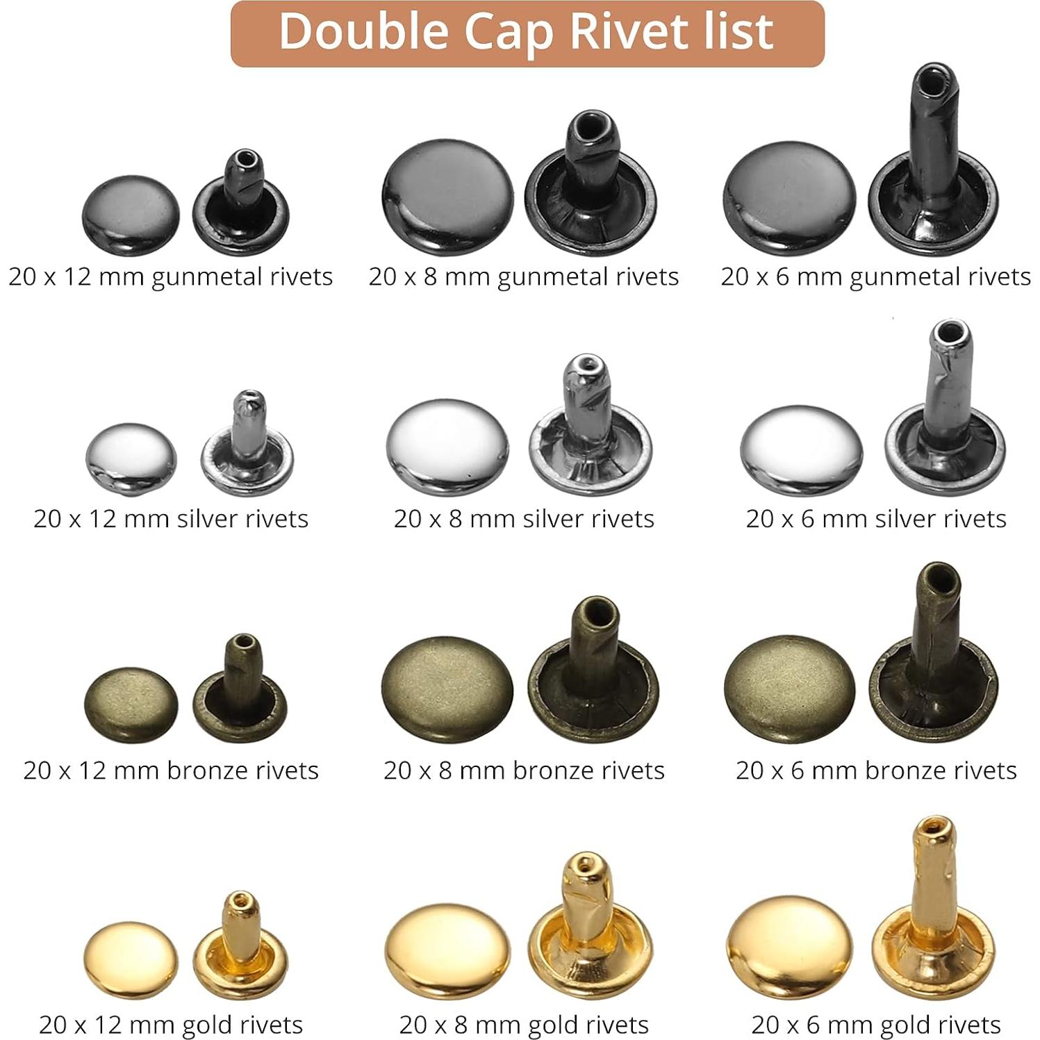 Juego de Perforación de Cuero Kamtop - 240 Remaches y Alicates