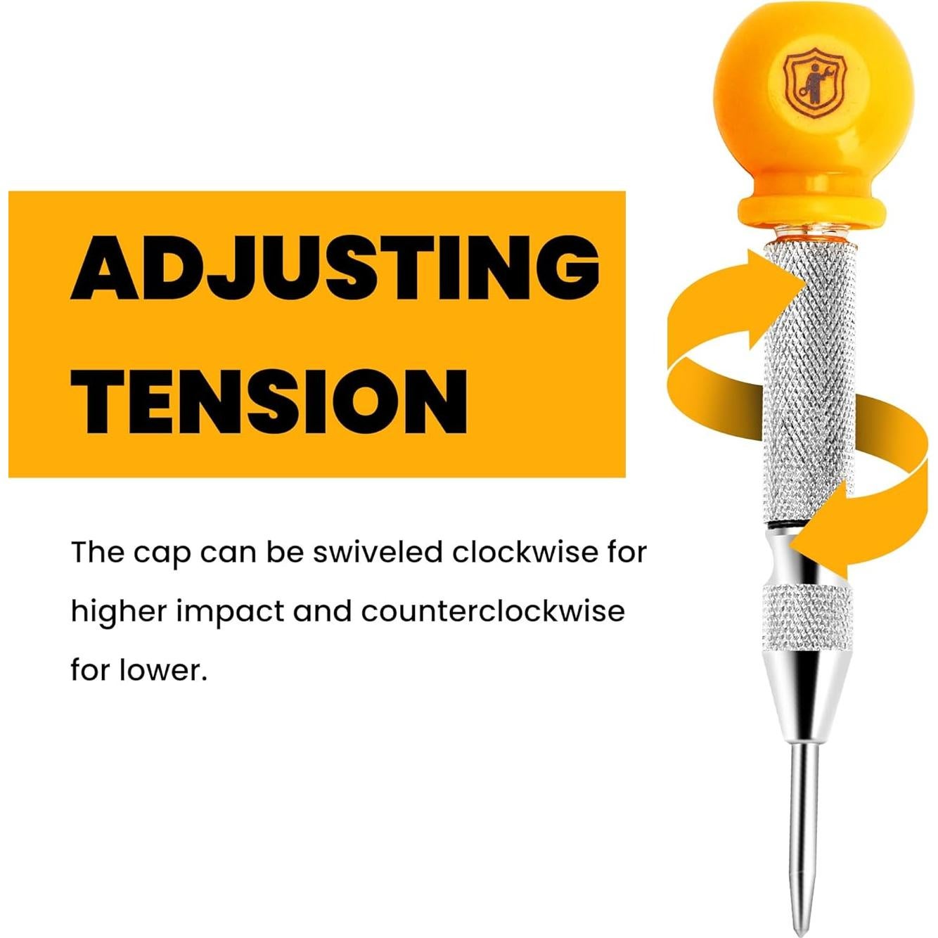 Martillo Automático MulWark 12.7 cm Acero con Resorte y Punta Reemplazable