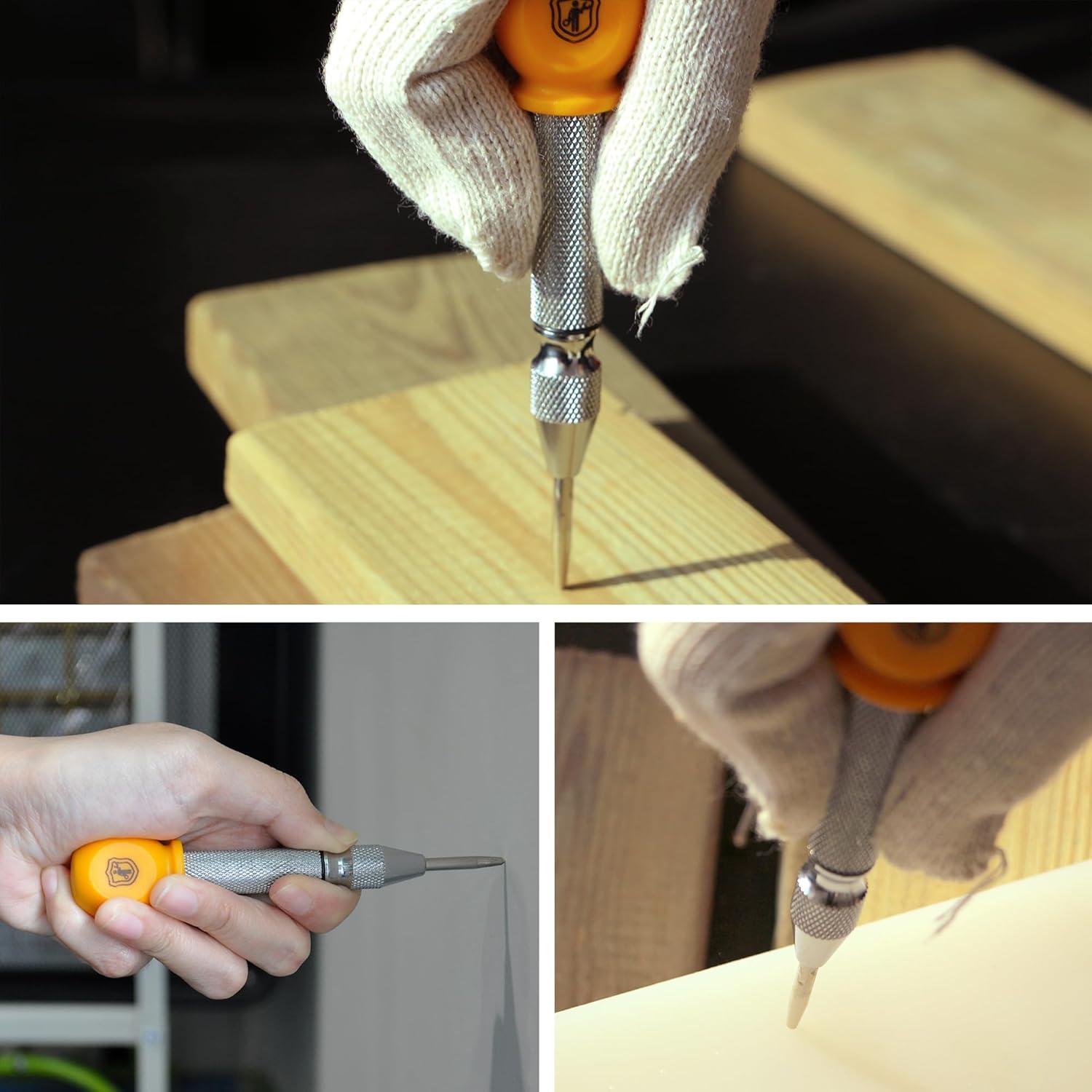 Martillo Automático MulWark 12.7 cm Acero con Resorte y Punta Reemplazable