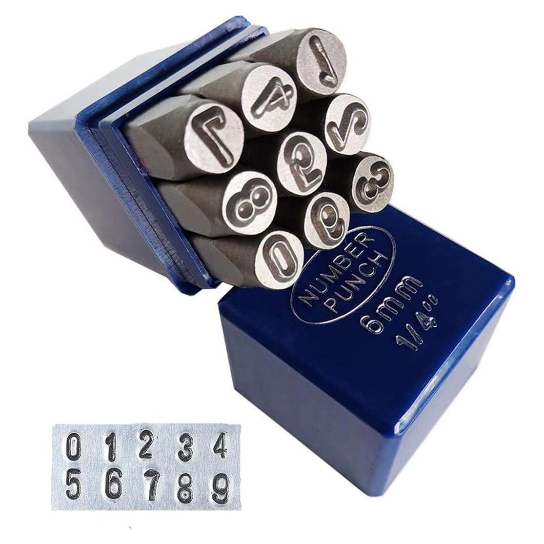 Conjunto de Sellos de Números YKLP 6mm para Metal 9Pcs
