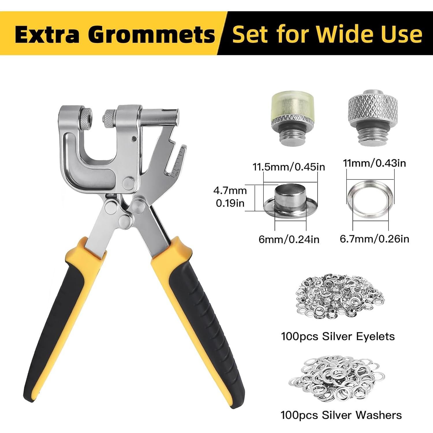 Kit de Herramientas para Ojetes BISUOSHI con Perforador 200 Ojetes 6mm