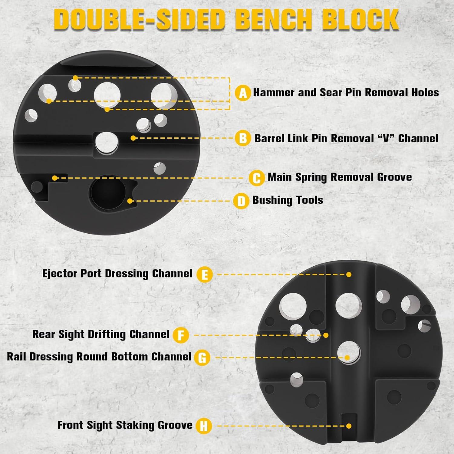 Juego de Punch de 23PCS Beaiguna con Martillo y Bloque de Banco