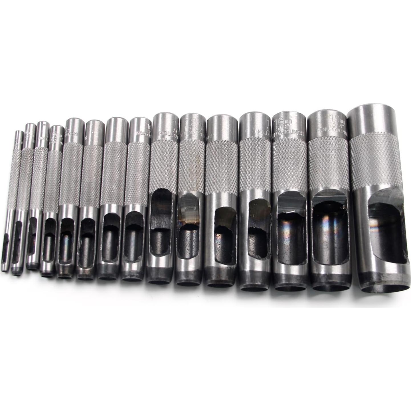 Conjunto de Punch Hueco Utoolmart 15Pcs 3-25mm Acero Carbono
