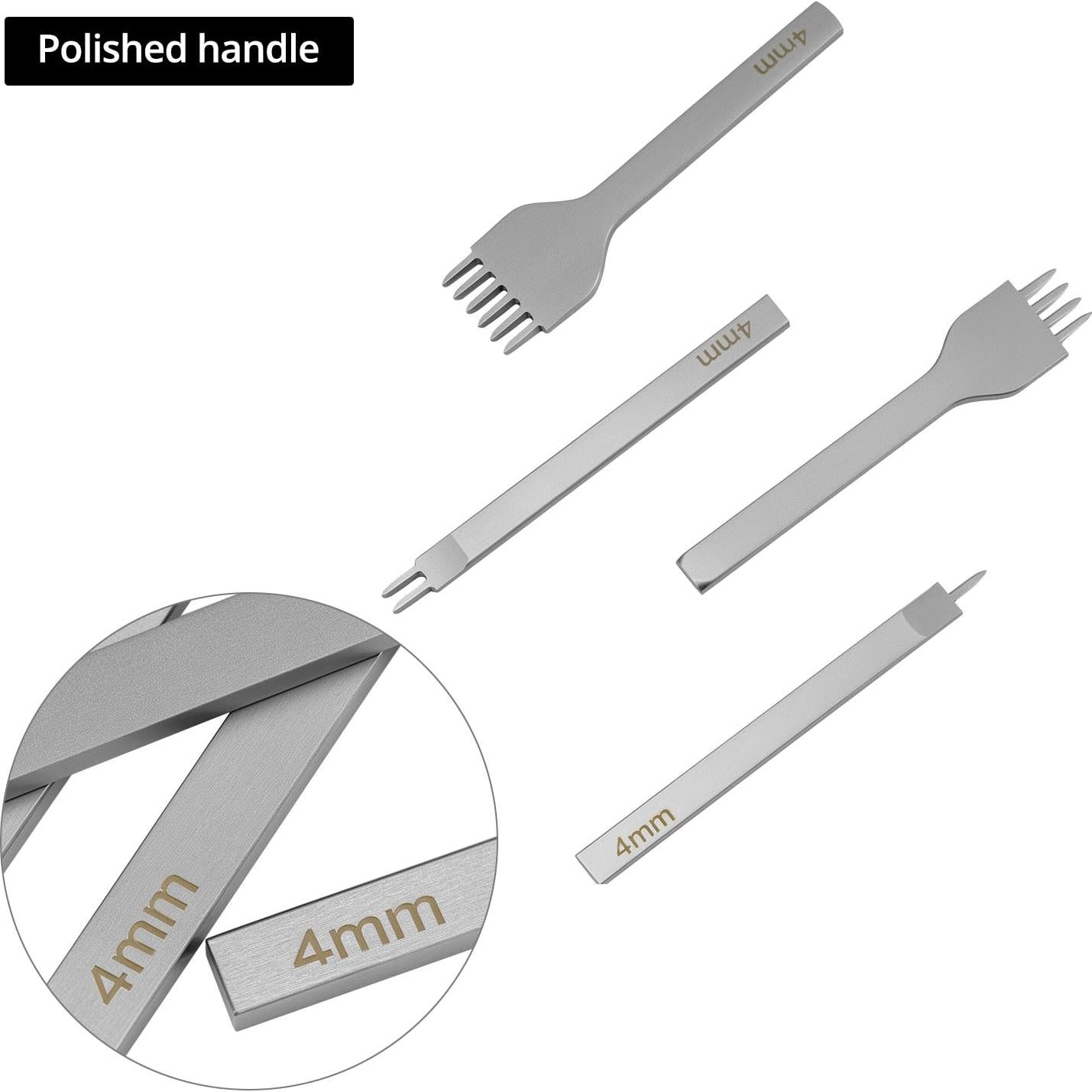 Juego de Punch de Piel QWORK con Placa de Ayuda 4mm