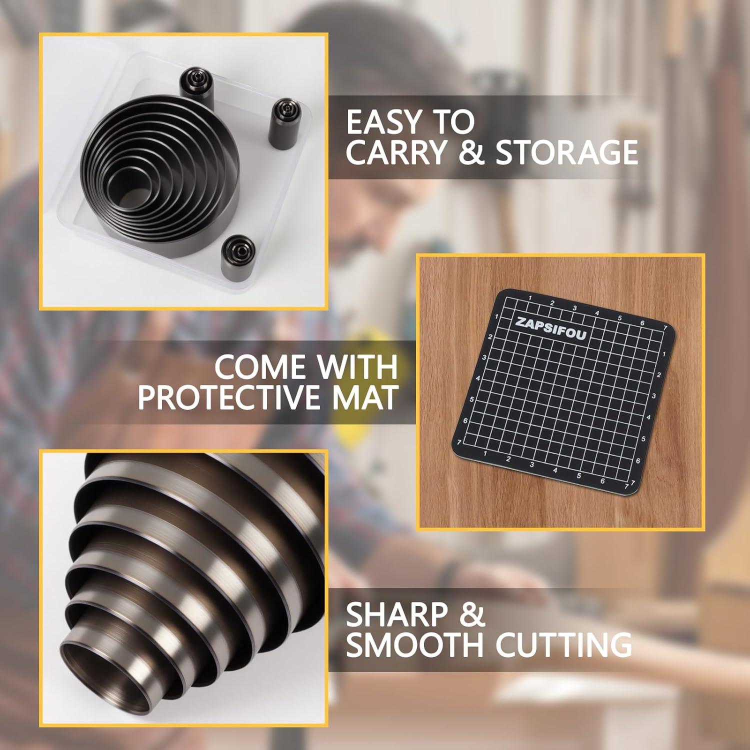 Juego de Herramientas de Corte Circular ZAPSIFOU 9 Piezas 15-55mm