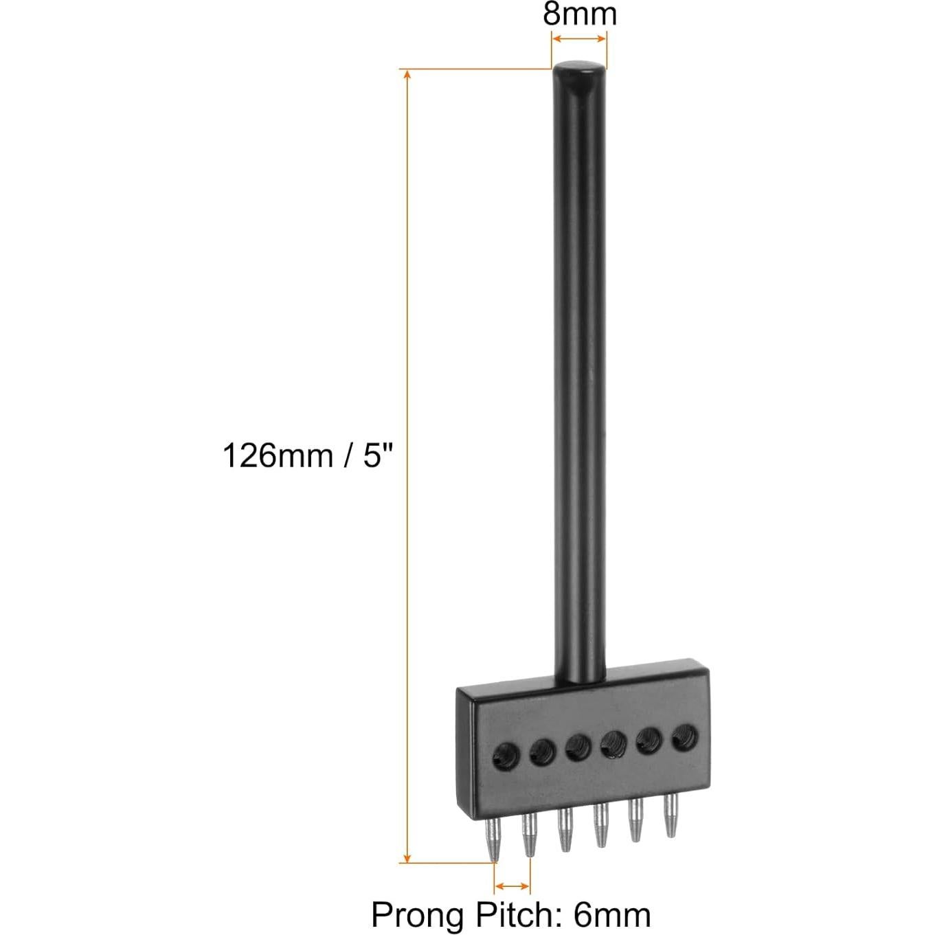 Perforador de Cuero uxcell 6 Puntas 6mm Acero Duradero