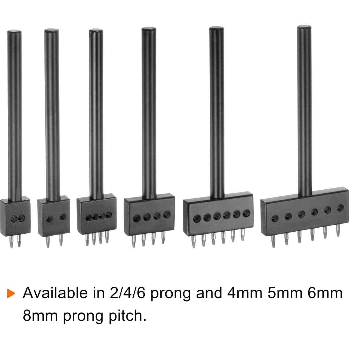 Perforador de Cuero uxcell 6 Puntas 6mm Acero Duradero