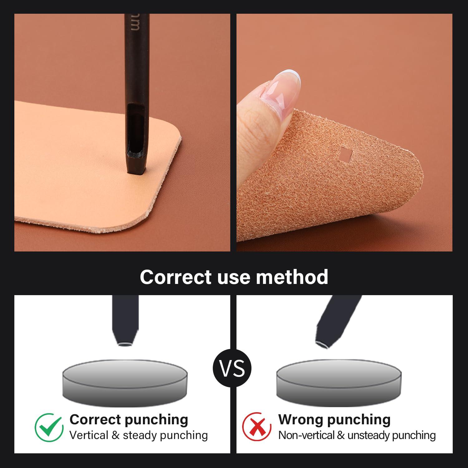 Juego de Perforación de Agujeros de Cuero WUTA 10 Tamaños