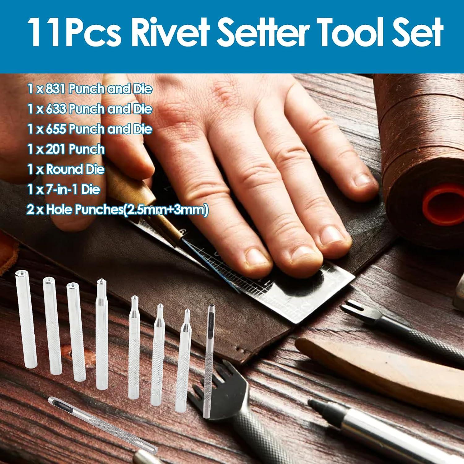 Juego de Herramientas para Broches de Cuero GLOGLOW 11 Piezas