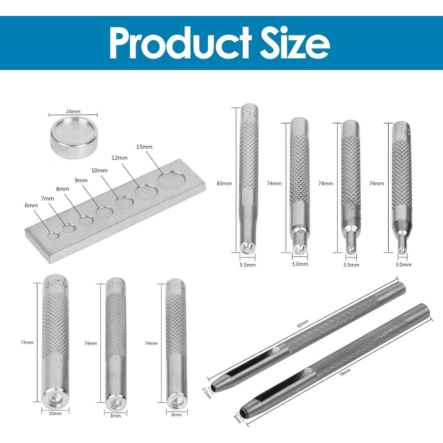 Juego de Herramientas para Broches de Cuero GLOGLOW 11 Piezas