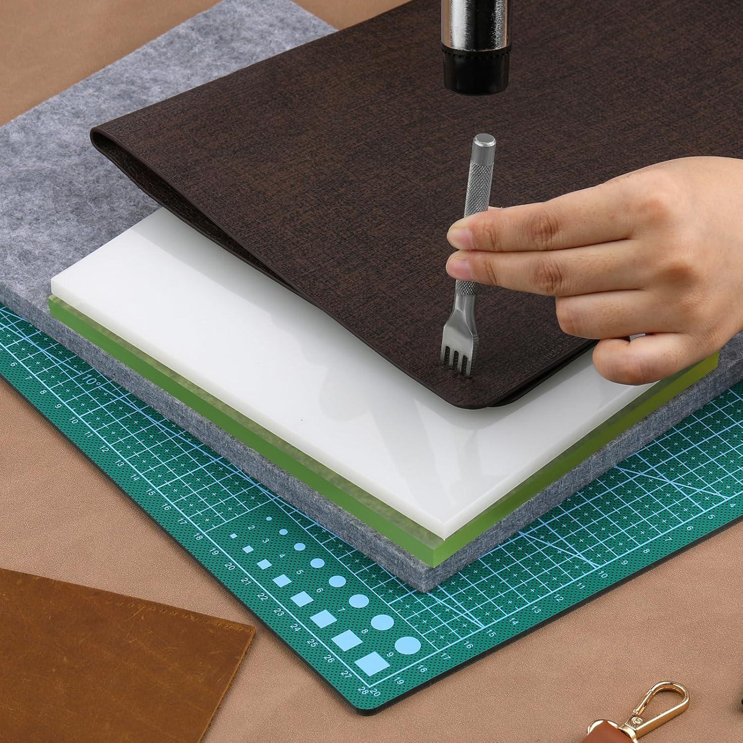 Juego de Almohadillas de Perforación de Cuero Yizzvb A4