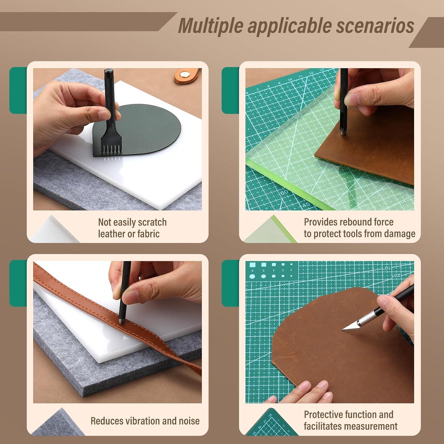 Juego de Almohadillas de Perforación de Cuero Yizzvb A4