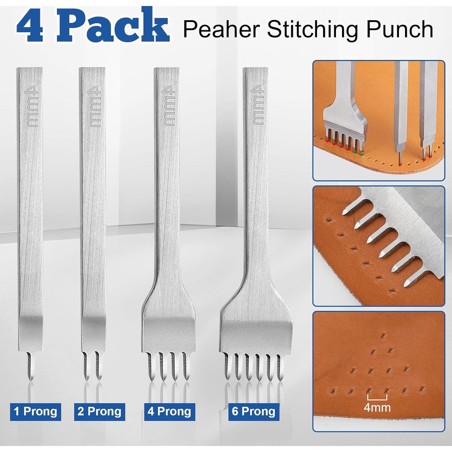 Kit de perforación de cuero 58 piezas ATPWONZ - Cortadores y martillo