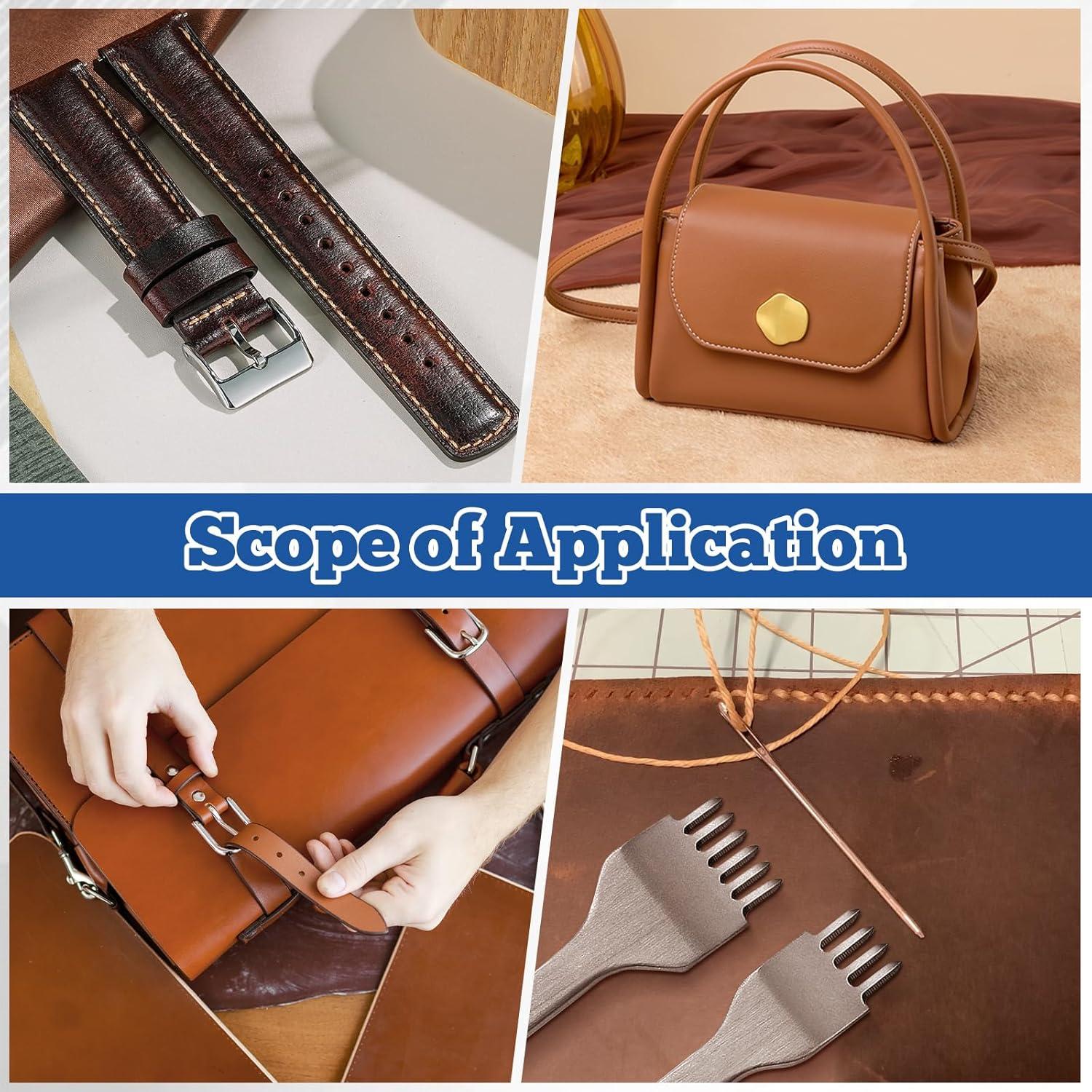 Kit de perforación de cuero 58 piezas ATPWONZ - Cortadores y martillo