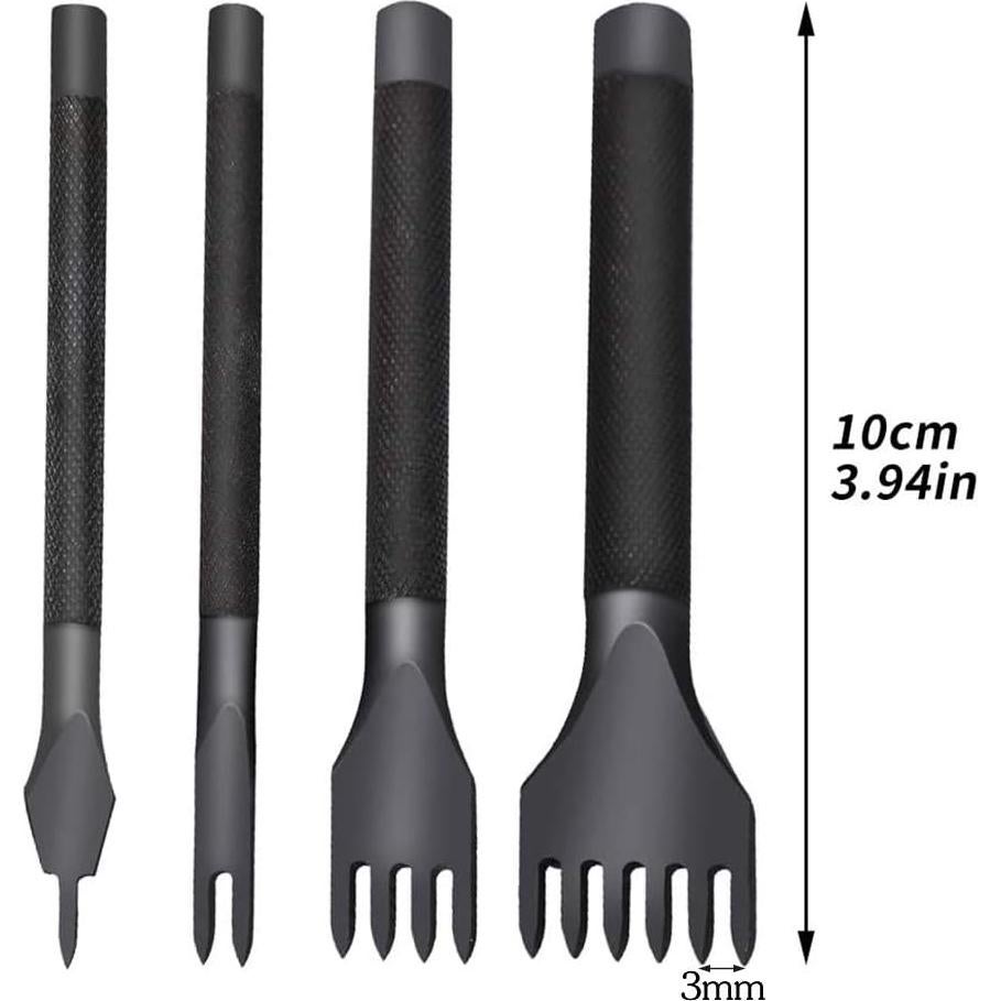 Juego de 4 Punzones de Cuero QMNNMA 3mm para Manualidades