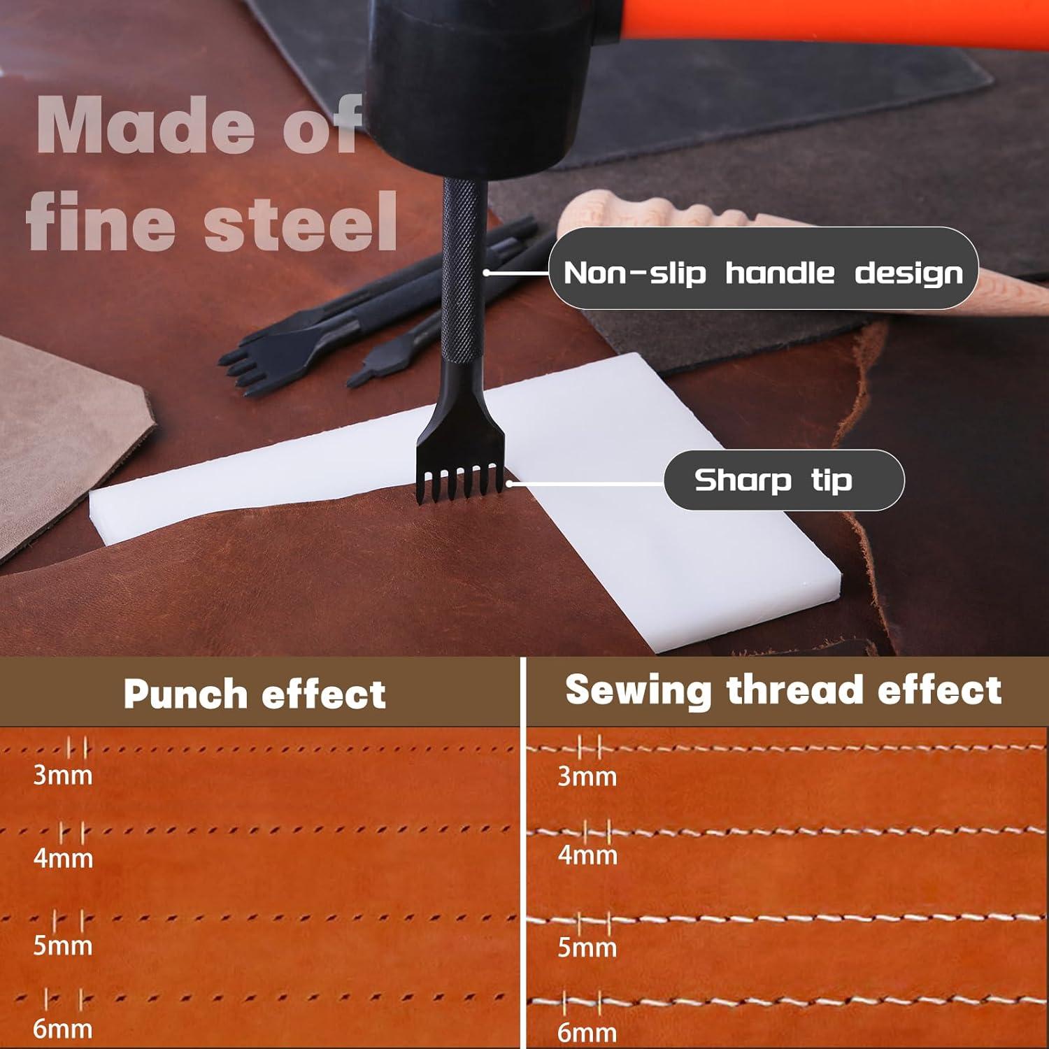 Juego de 4 Punzones de Cuero QMNNMA 3mm para Manualidades