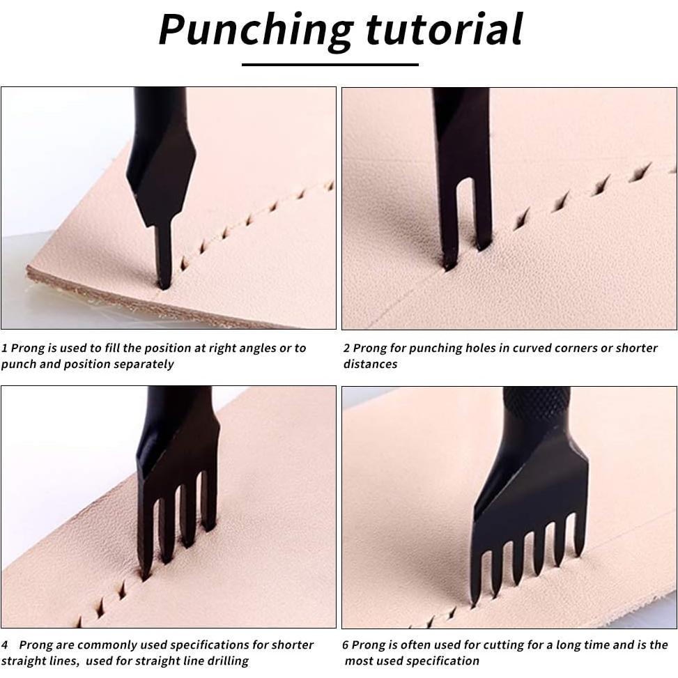 Juego de 4 Punzones de Cuero QMNNMA 3mm para Manualidades