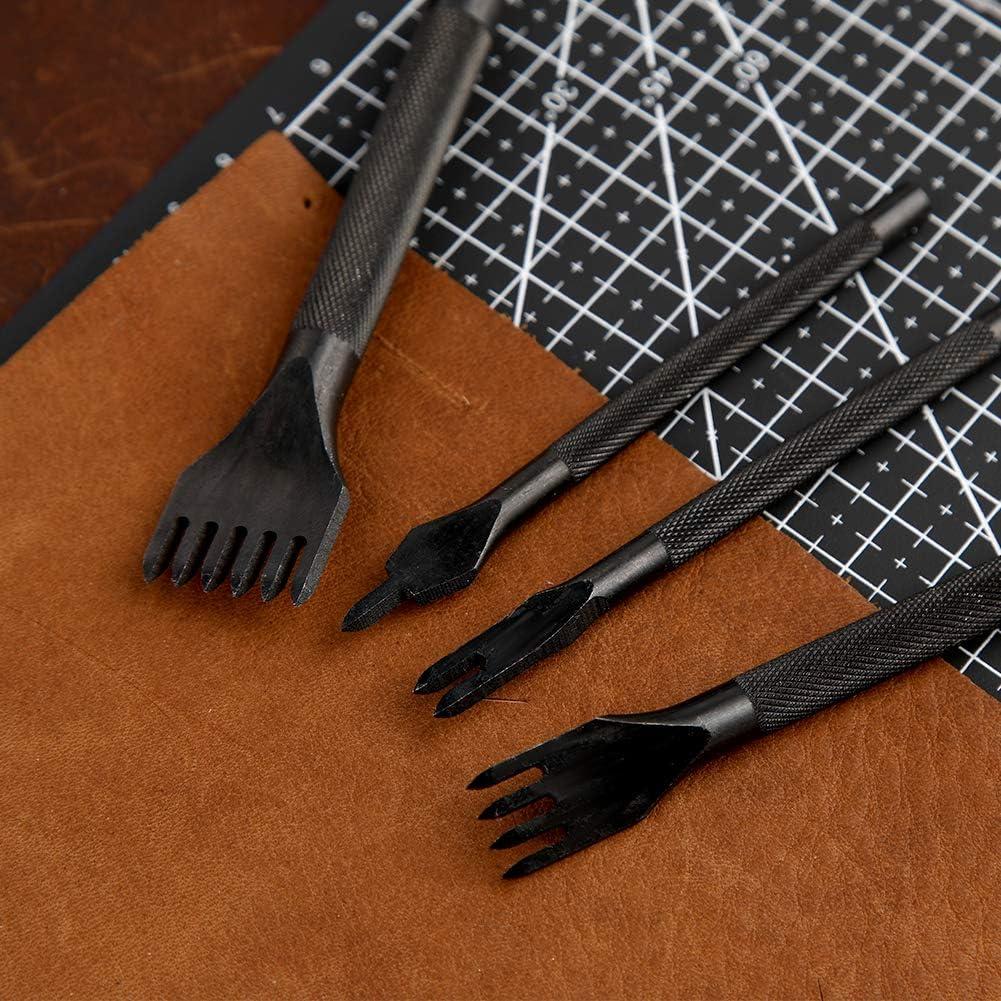 Juego de 4 Punzones de Cuero QMNNMA 3mm para Manualidades