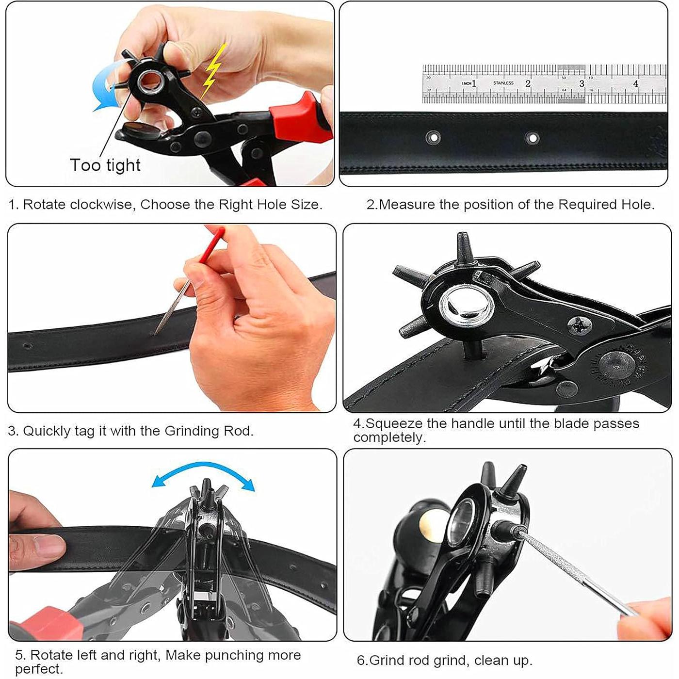 Perforadora de Agujeros de Cuero Xiyesang - 6 Tamaños