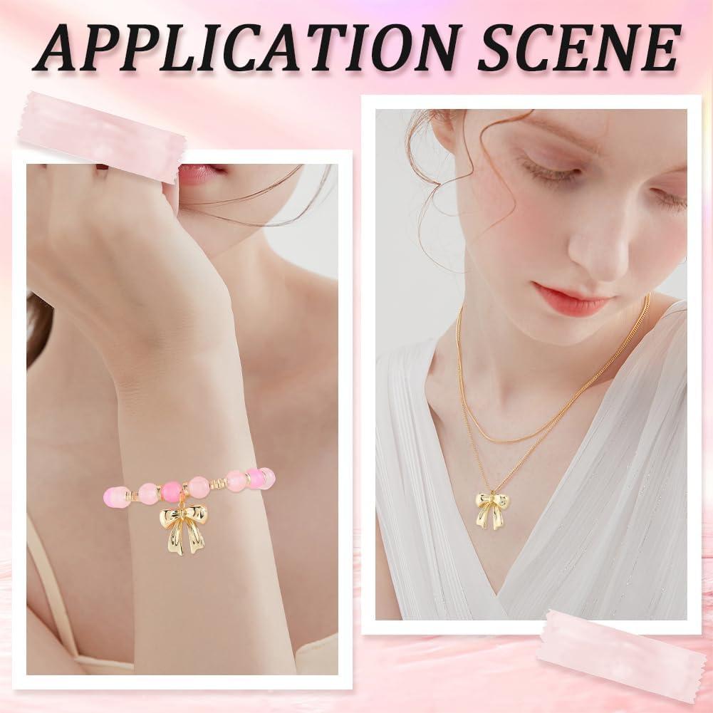 Beebeecraft 5 Pcs Encantos Lazo 18K Chapado en Oro para Joyería