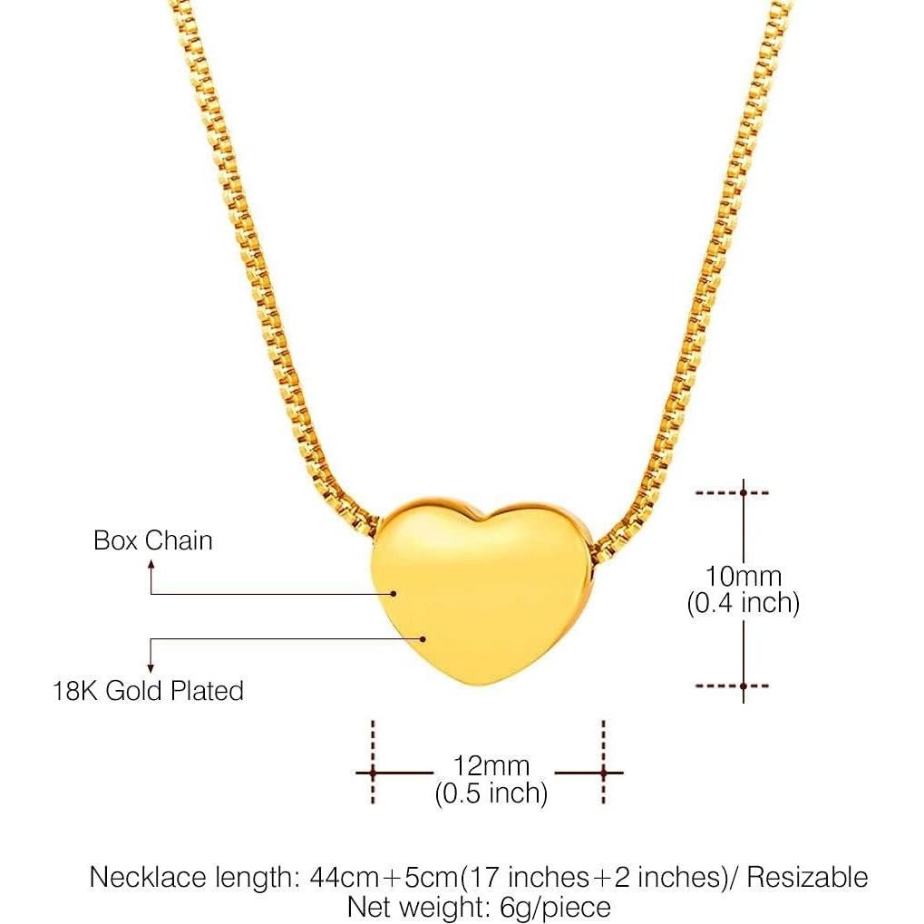 Collar Choker de Corazón U7 para Mujeres - Acero Inoxidable 18K