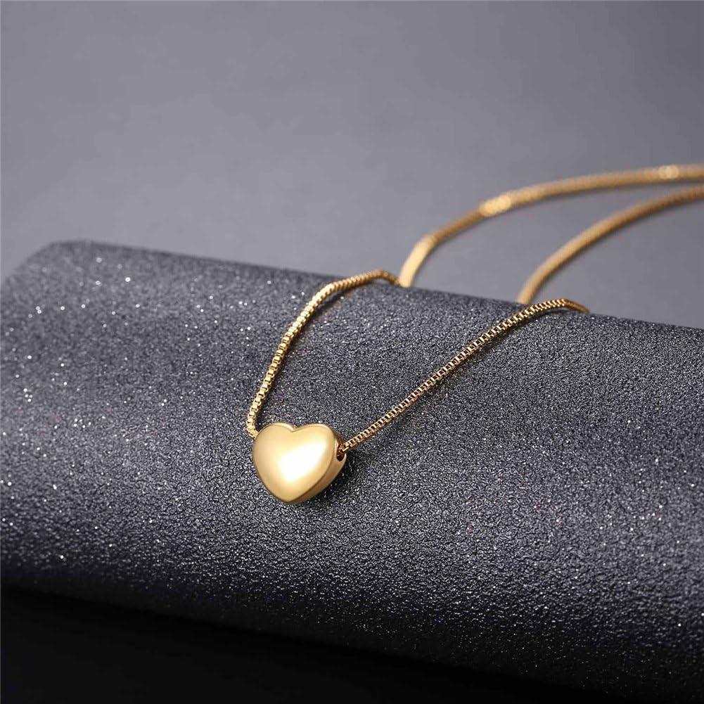 Collar Choker de Corazón U7 para Mujeres - Acero Inoxidable 18K