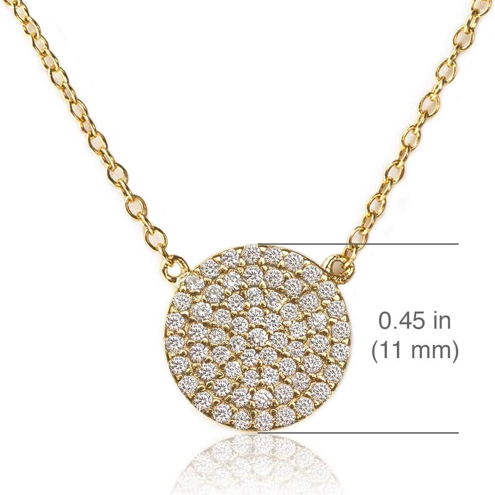 Collar de Disco A+O en Plata Esterlina con Baño de Oro 14K