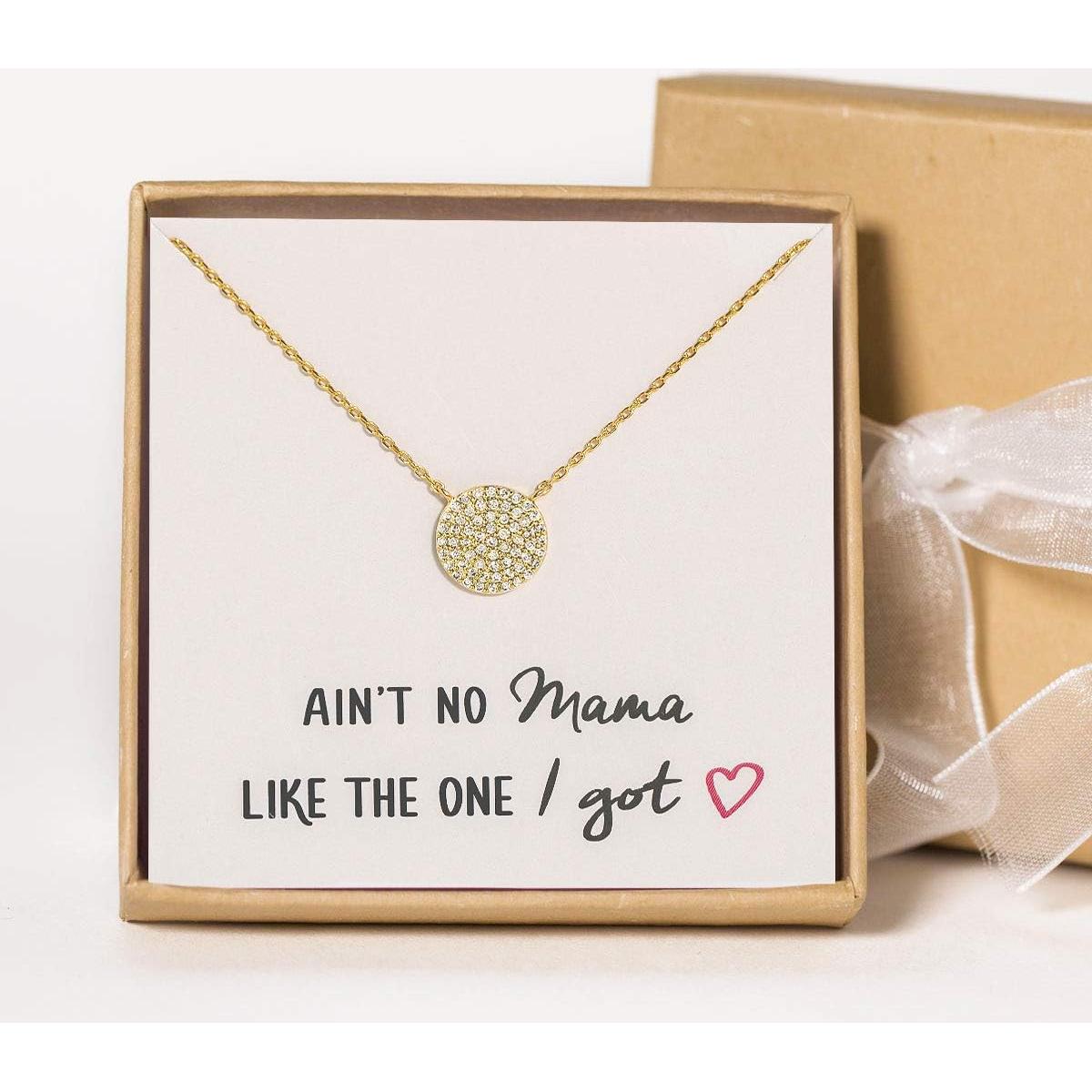 Collar de Disco A+O en Plata Esterlina con Baño de Oro 14K