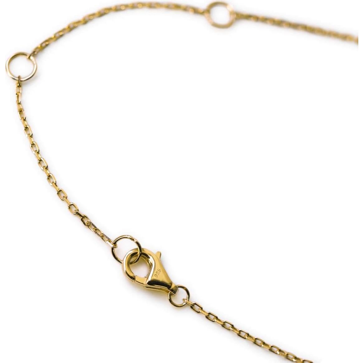 Collar de Disco A+O en Plata Esterlina con Baño de Oro 14K