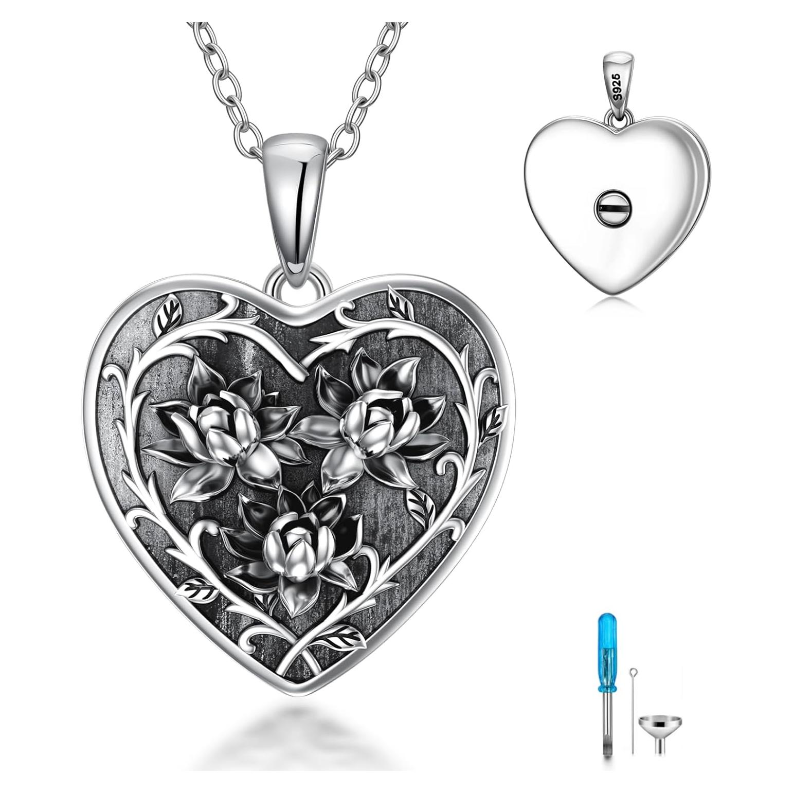 Collar de Urna para Cenizas Dorunmo 925 Plata Esterlina 20mm