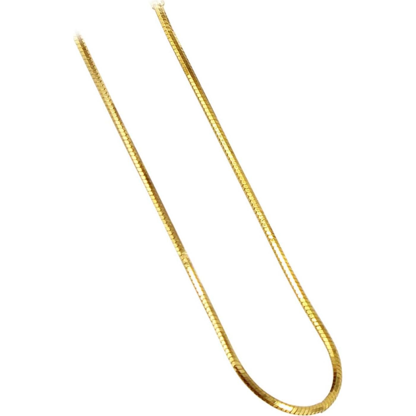 Collar de cadena serpiente de plata esterlina 925 con oro 14k 1mm