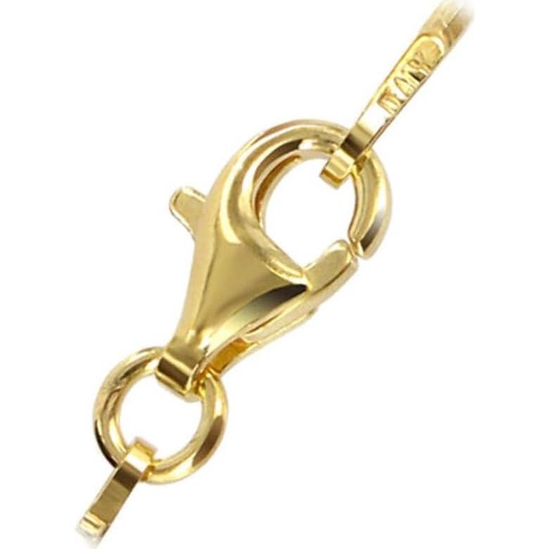 Collar de cadena serpiente de plata esterlina 925 con oro 14k 1mm