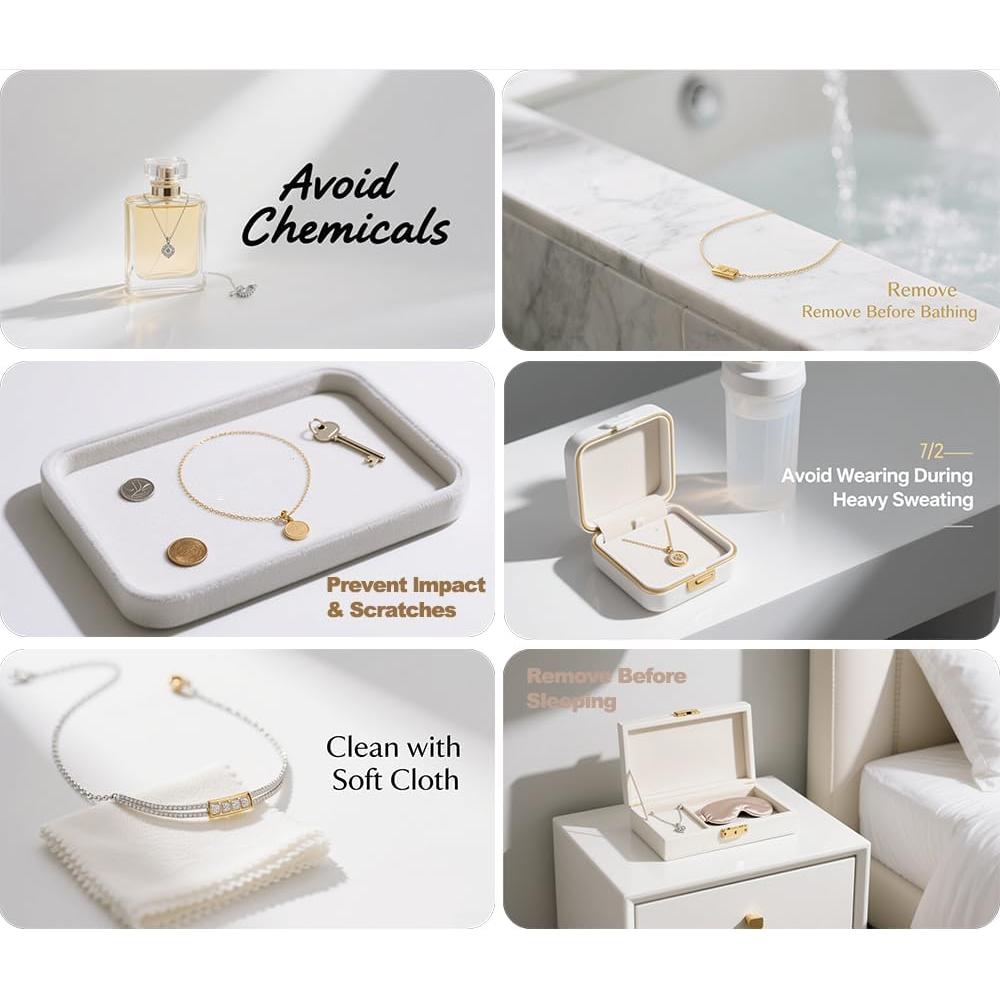 Collar de Perlas en Forma de Corazón Oro 14K Ajustable