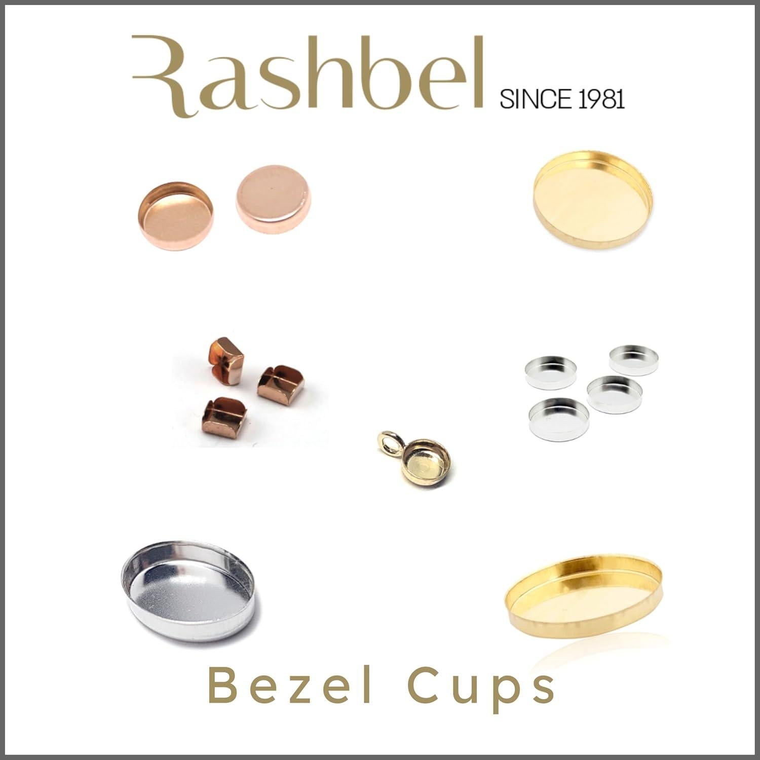 Taza Bezel 925 Plata Esterlina Rashbel 8x10mm - 10 Piezas