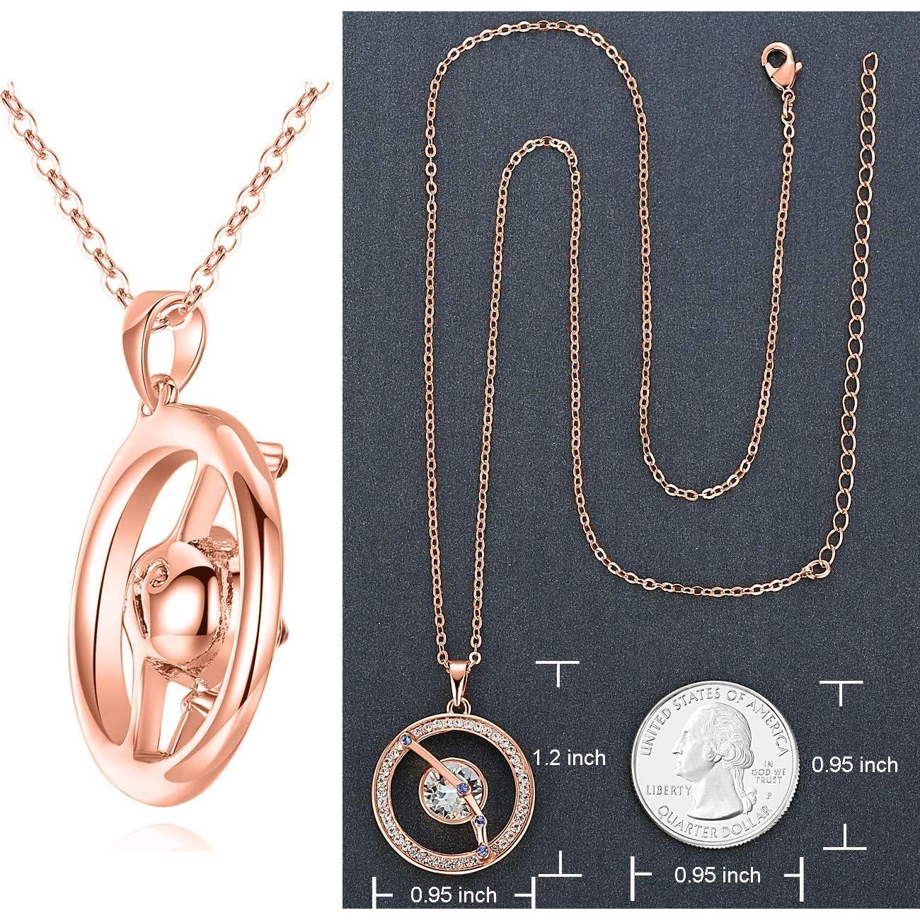 Collar Colgante Zodiacal Leafael con Cristales Premium 14K Oro Rosa