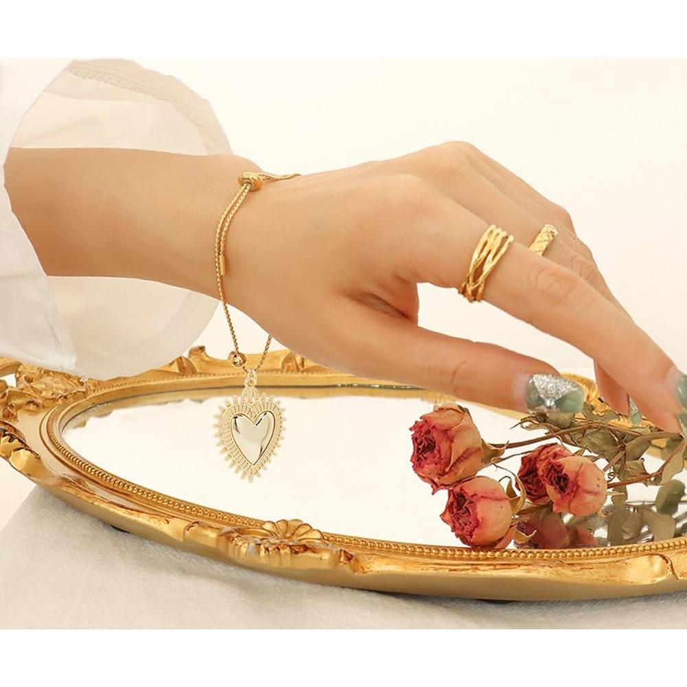 Encantos de Corazón Dorado Beebeecraft 6 Piezas DIY Joyería